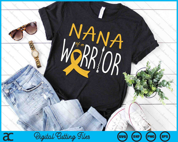 Kinderkanker bewustzijn Nana van een krijger SVG PNG digitale snijbestanden