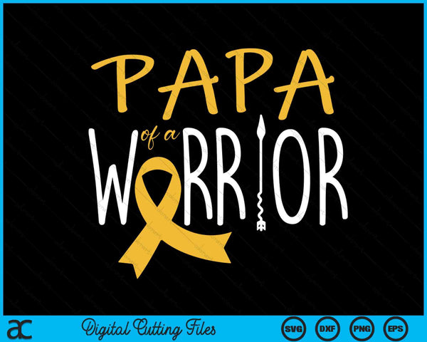 Kinderkanker bewustzijn Papa van een krijger SVG PNG digitale snijbestanden