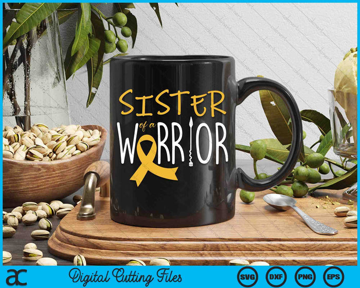 Childhood Cancer Awareness Sister Of A Warrior SVG PNG Digital Cutting Files