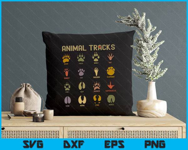 Children's Kids Wild Animal Tracks Childrens Learning Design SVG PNG Digital Printable Files