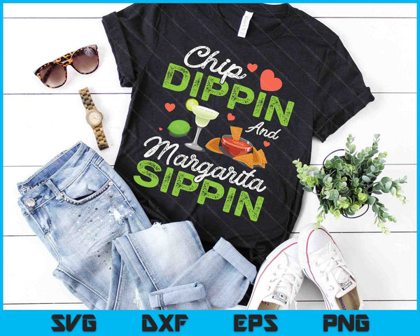 Chip Dippin' And Margarita Sippin' Cinco de Mayo SVG PNG Digital Cutting Files