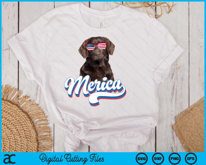 Chocolate Labrador Labs Patriotic American Flag Sunglasses SVG PNG Digital Printable Files