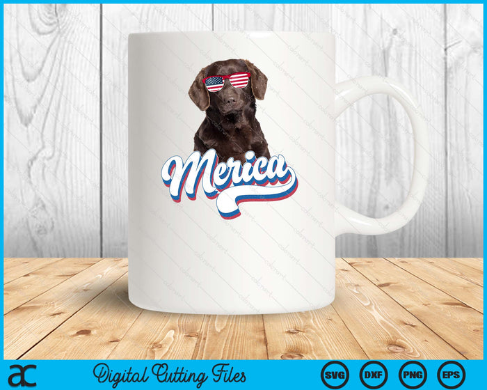 Chocolate Labrador Labs Patriotic American Flag Sunglasses SVG PNG Digital Printable Files