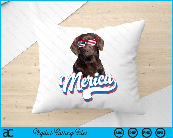 Chocolate Labrador Labs Patriotic American Flag Sunglasses SVG PNG Digital Printable Files