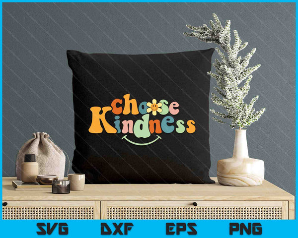 Choose Kindness Retro Groovy Be Kind Women Men Autism SVG PNG Digital Printable Files