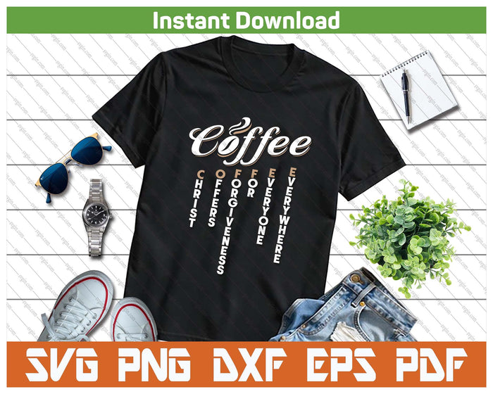 Christian Coffee Pun Faith SVG PNG Cutting Files