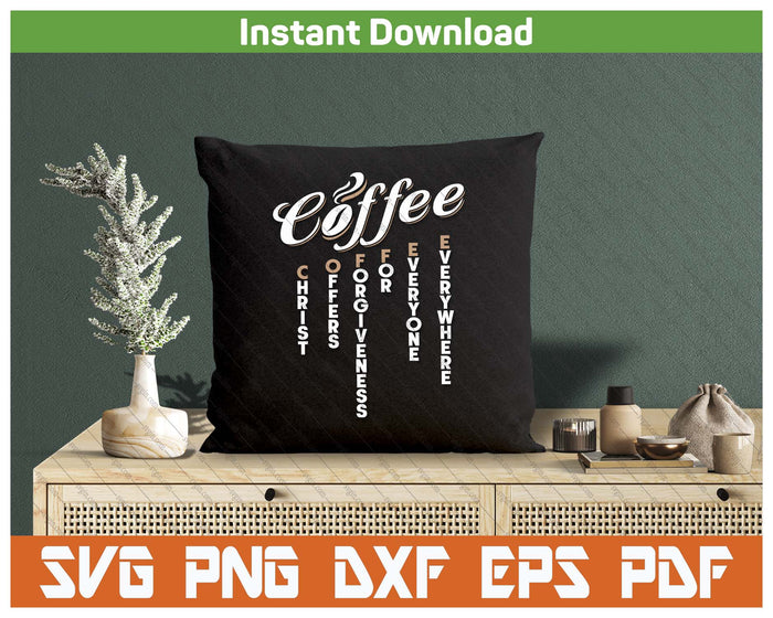 Christian Coffee Pun Faith SVG PNG Cutting Files