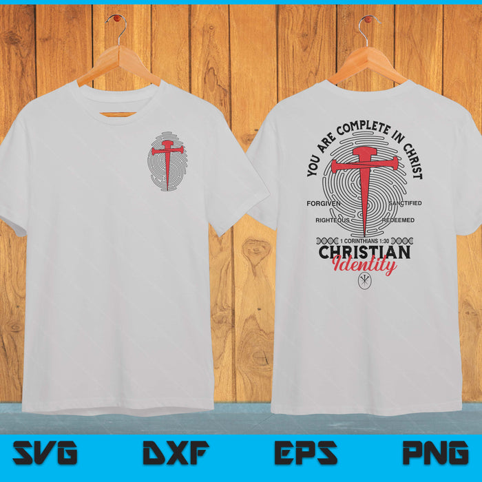 Man of Faith Christian Identity Complete In Christ SVG PNG Digital Printable Files