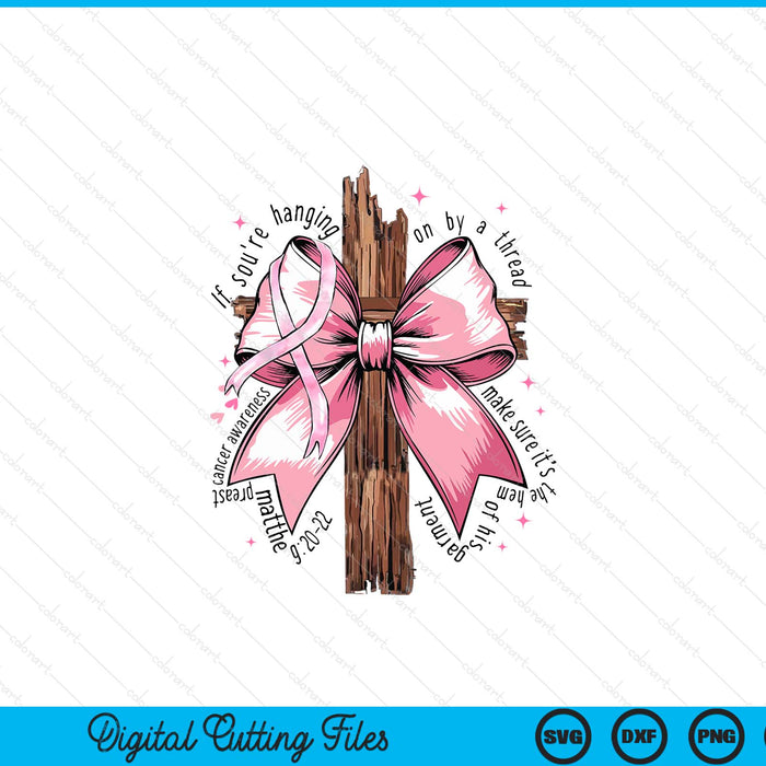 Christian Jesus Pink Coquette Bow Breast Cancer Awareness SVG PNG Digital Printable Files