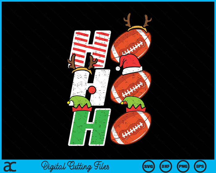 Christmas American Football Ho Ho Ho Xmas SVG PNG Digital Printable Files