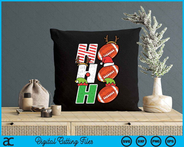 Christmas American Football Ho Ho Ho Xmas SVG PNG Digital Printable Files