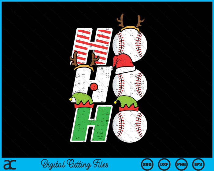 Christmas Baseball Ho Ho Ho Baseball Xmas SVG PNG Digital Printable Files