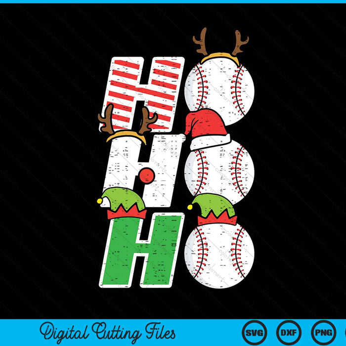 Christmas baseball ho baseball Xmas SVG cut file