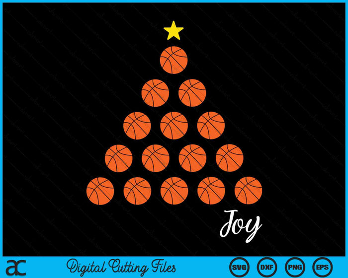 Kerst basketbal ontwerp kerstboom SVG PNG digitale snijbestanden