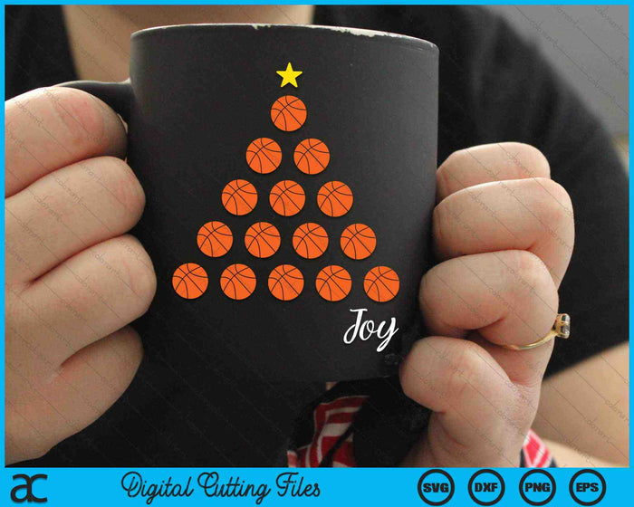 Kerst basketbal ontwerp kerstboom SVG PNG digitale snijbestanden