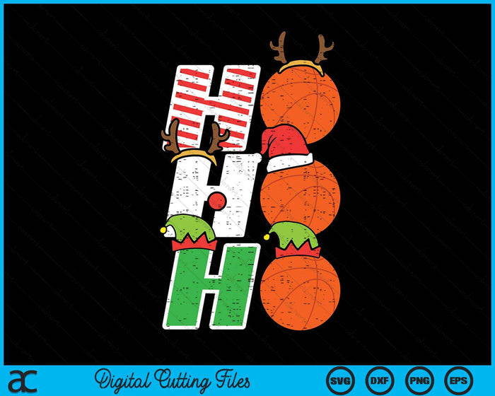 Christmas Basketball Ho Ho Ho Basketball Xmas SVG PNG Digital Printable Files