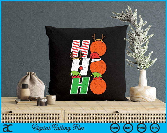 Christmas Basketball Ho Ho Ho Basketball Xmas SVG PNG Digital Printable Files