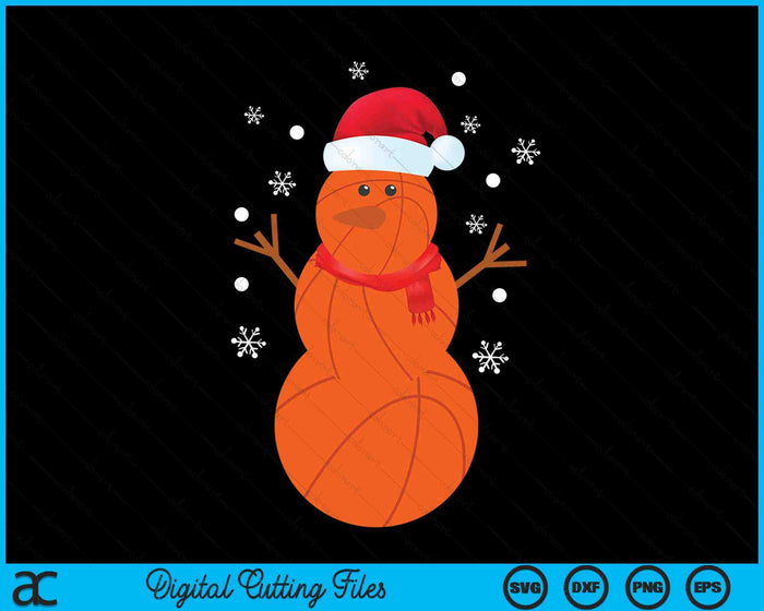 Christmas Basketball Snowman SVG PNG Digital Printable Files