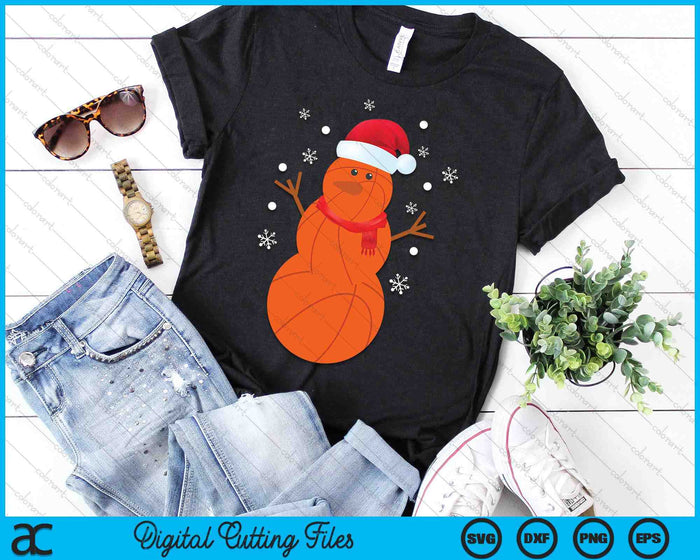 Christmas Basketball Snowman SVG PNG Digital Printable Files