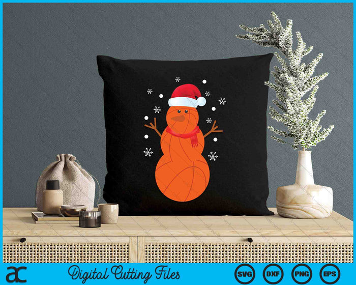 Christmas Basketball Snowman SVG PNG Digital Printable Files