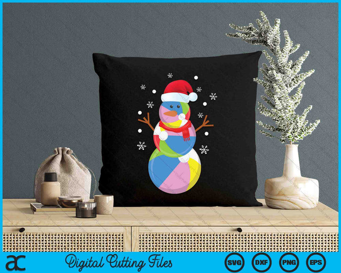 Christmas Beach Ball Snowman SVG PNG Digital Printable Files