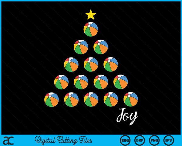 Kerst Beachball Design kerstboom SVG PNG digitale snijbestanden
