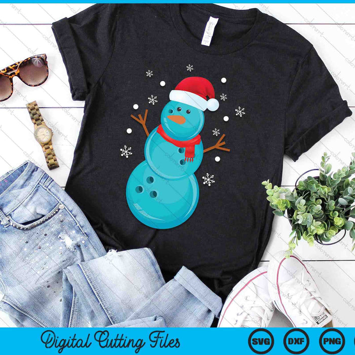 Christmas Bowling Snowman SVG PNG Digital Printable Files