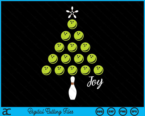 Kerst Bowlingbal Design kerstboom SVG PNG digitale snijbestanden