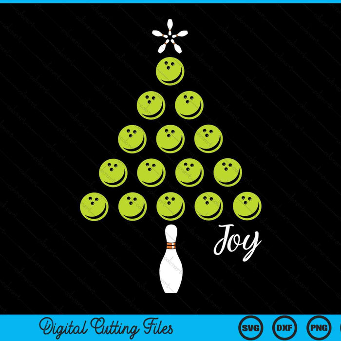 Kerst Bowlingbal Design kerstboom SVG PNG digitale snijbestanden