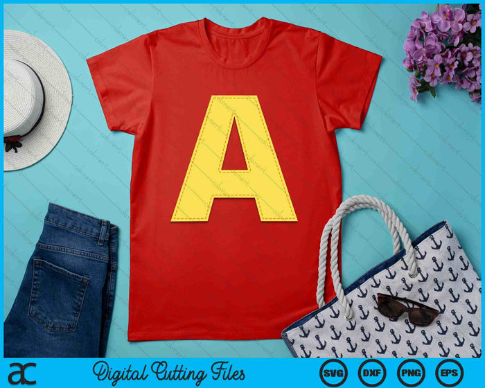 Christmas Chipmunks Costume Letter A Christmas SVG PNG Digital Printable Files