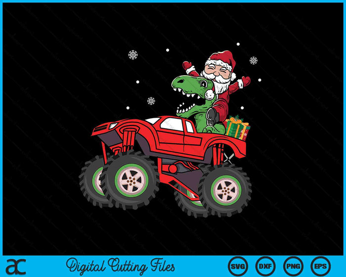 Christmas Family Matching Santa Truck Dinosaur SVG PNG Digital Printable Files