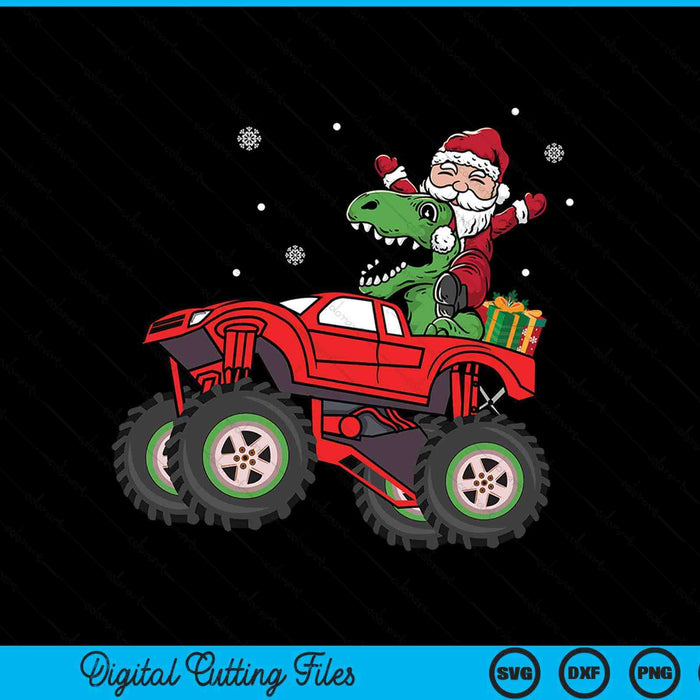 Christmas Family Matching Santa Truck Dinosaur SVG PNG Digital Printable Files