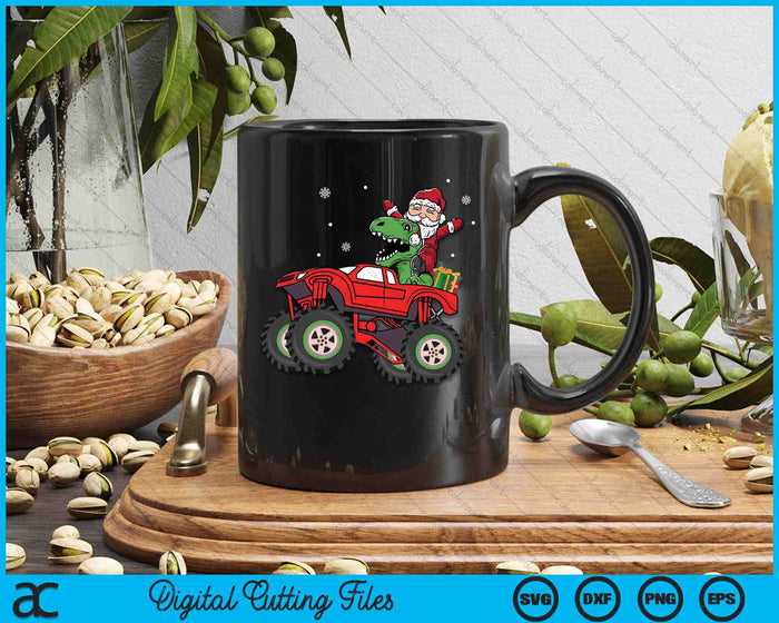 Christmas Family Matching Santa Truck Dinosaur SVG PNG Digital Printable Files