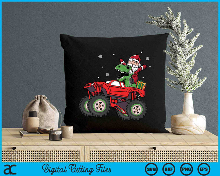 Christmas Family Matching Santa Truck Dinosaur SVG PNG Digital Printable Files