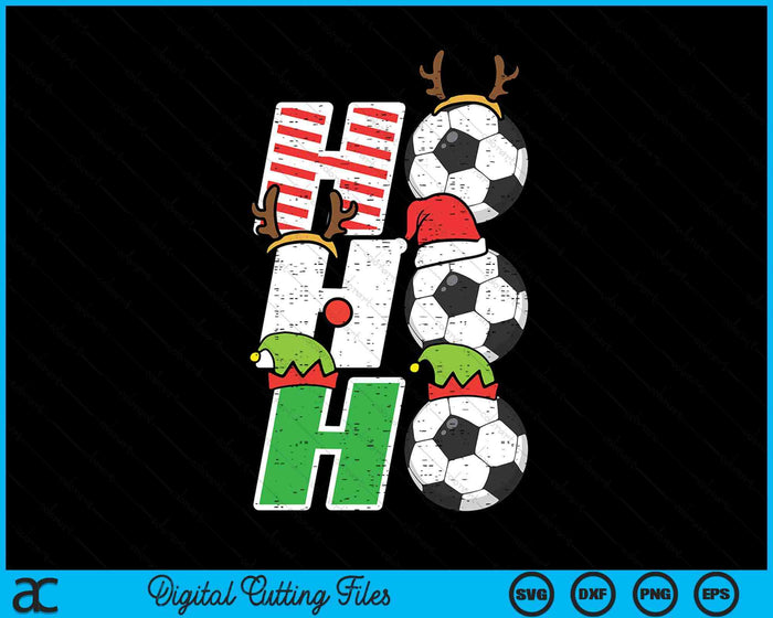 Christmas Football Ho Ho Ho Soccer Xmas Sport SVG PNG Digital Printable Files