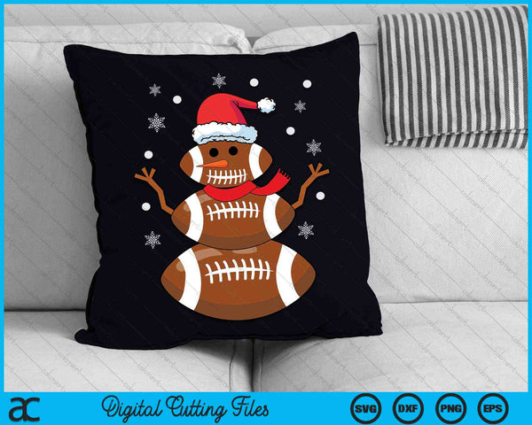 Christmas football snowman SVG cut file