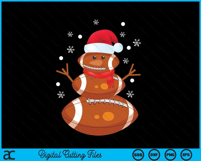 Christmas Football Snowman Kids Football Christmas SVG PNG Digital Printable Files