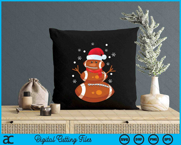 Christmas Football Snowman Kids Football Christmas SVG PNG Digital Printable Files