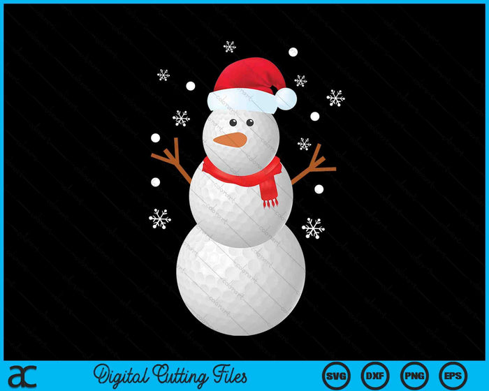 Christmas Golf Snowman SVG PNG Digital Printable Files