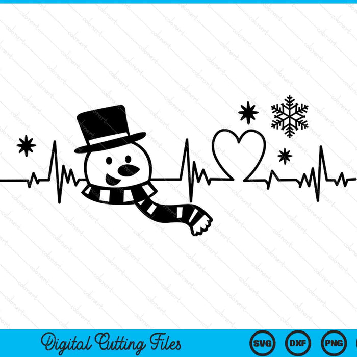 Christmas heartbeat SVG cut file