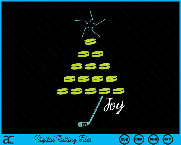 Kerst hockeybal ontwerp kerstboom SVG PNG digitale snijbestanden