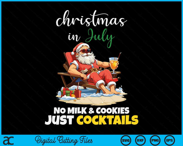 Christmas In July Santa SVG PNG Digital Cutting Files