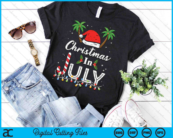 Christmas In July Santa Hat Funny Xmas SVG PNG Digital Printable Files
