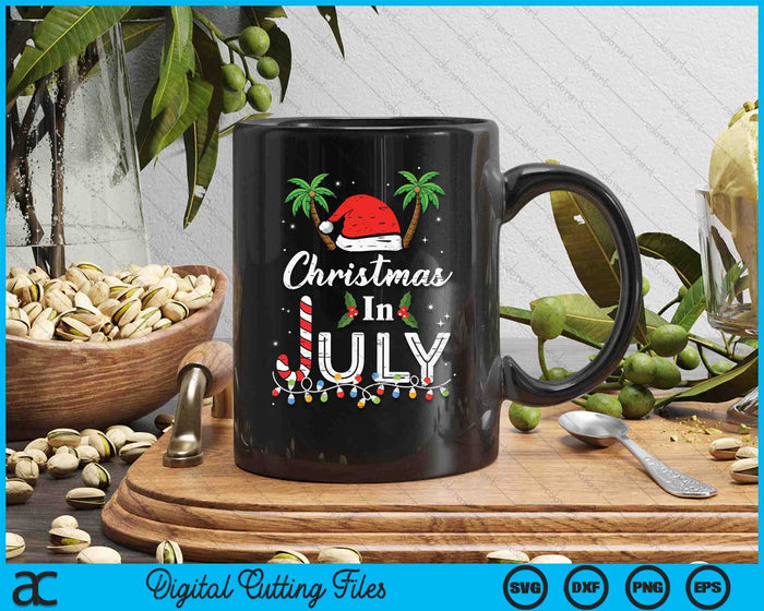 Christmas In July Santa Hat Funny Xmas SVG PNG Digital Printable Files