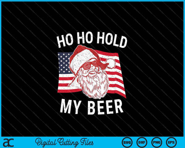 Kerstmis in juli Santa Ho Ho Houd mijn bier SVG PNG digitale snijbestanden vast