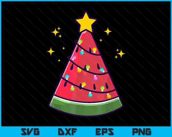 Christmas In July Watermelon Summer Xmas Tree SVG PNG Digital Printable Files