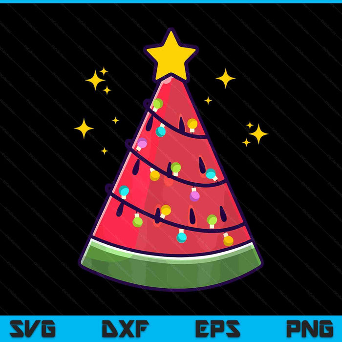 Christmas In July Watermelon Summer Xmas Tree SVG PNG Digital Printable Files