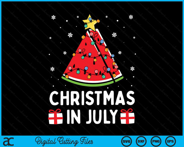 Christmas In July Watermelon Xmas Tree Summer Men Women Kids SVG PNG Digital Cutting Files