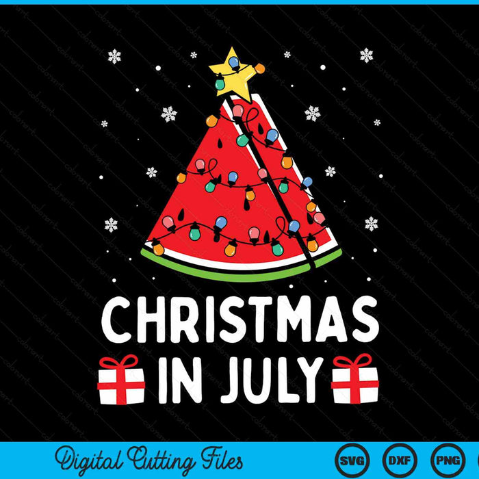 Christmas In July Watermelon Xmas Tree Summer Men Women Kids SVG PNG Digital Cutting Files