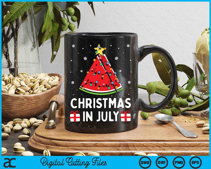 Christmas In July Watermelon Xmas Tree Summer Men Women Kids SVG PNG Digital Cutting Files